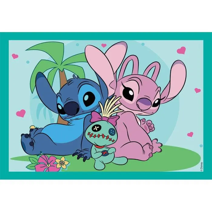 Puzzle 4 in 1 - Stitch and his friends