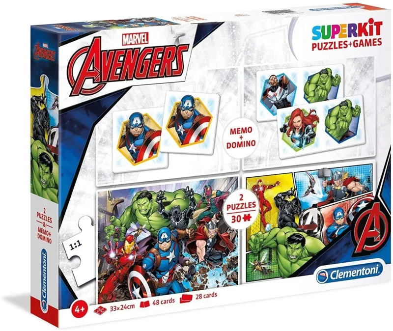 Superkit 4 in 1 - The Avengers (2 Puzzles + Memory + Domino)