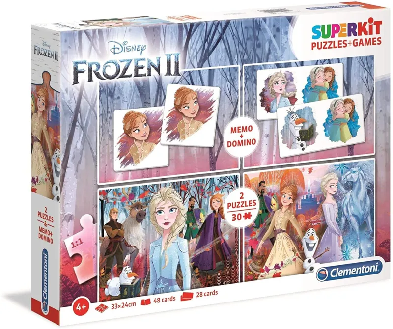 Superkit 4 in 1 - Frozen 2 (2 Puzzles + Memory + Domino)