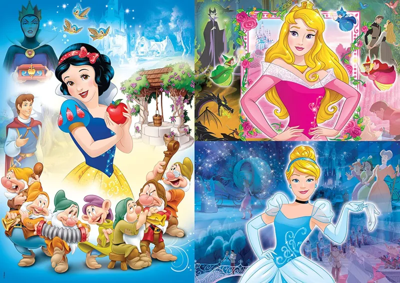 3 Jigsaw Puzzles - Disney Princess