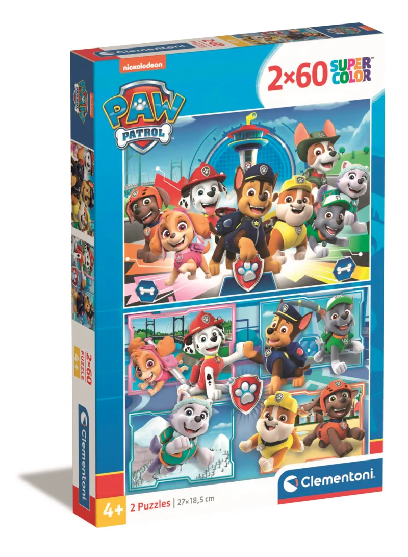 Clementoni - 2 Puzzles - Paw Patrol - 2x60 Pieces - 60 pieces ...