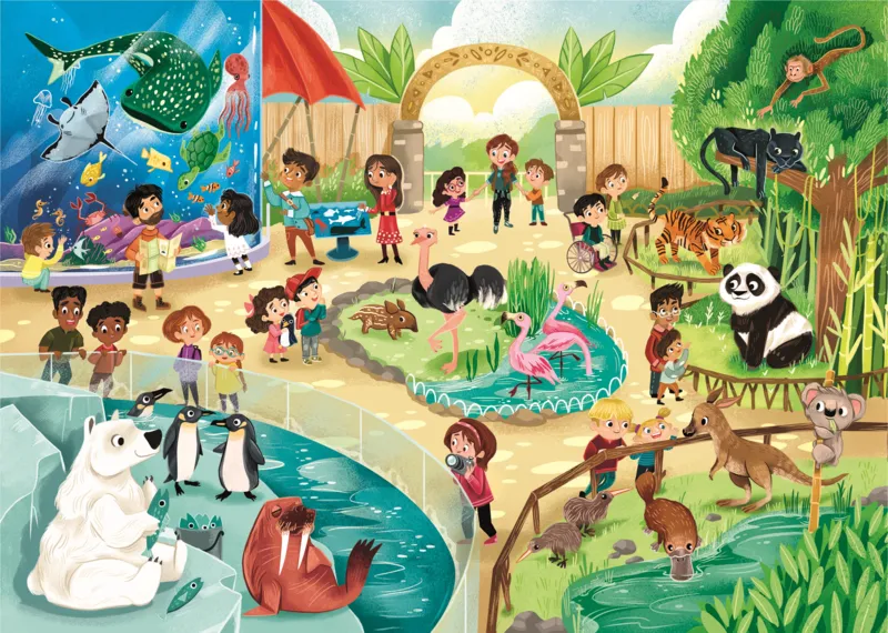 2 puzzles - Zoo - 2x60 Pieces
