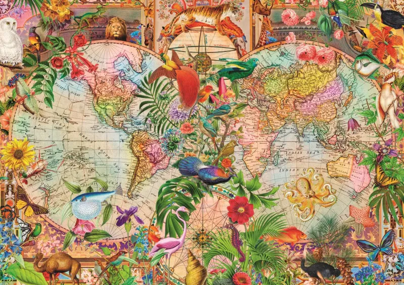 Tea Time: Antique World Map