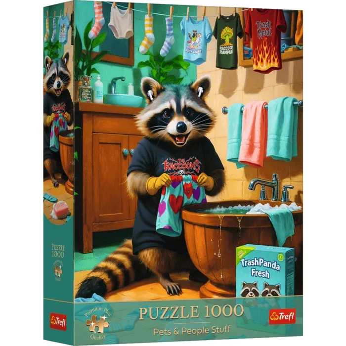 Pets & People Stuff - Raccoon Laundry Day