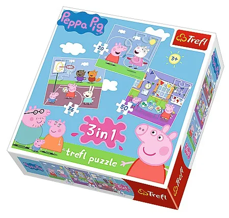 Puzzle 3 Jigsaw Puzzles - Peppa Pig - 20 pièces - Trefl-34813