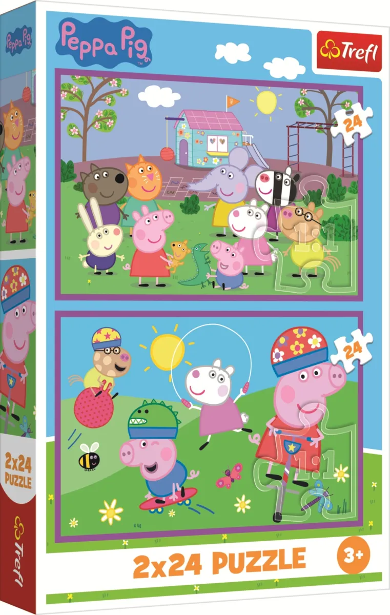 2 Puzzles - Peppa On The Playground