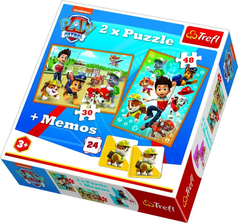 2 Puzzles + Memo - Paw Patrol - Trefl - 30 pieces | jigsawpuzzle…