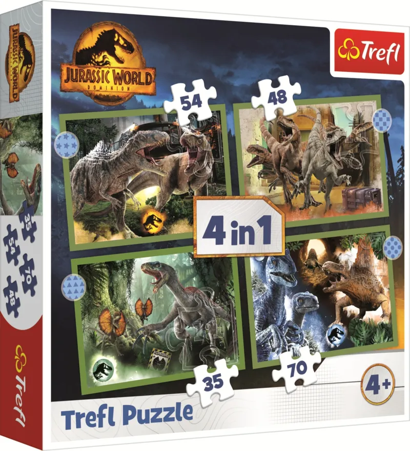 4 Puzzles - Threatening Dinosaurs
