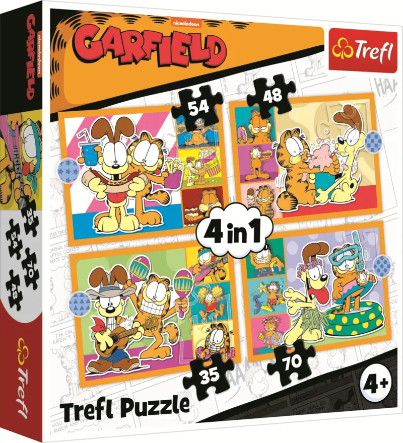 4 Puzzles - Garfield Loves Lasagna