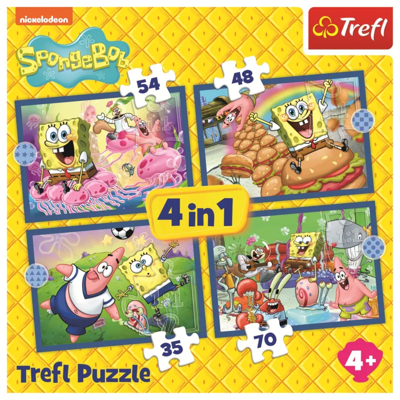 4 Puzzles - SpongeBob's underwater life