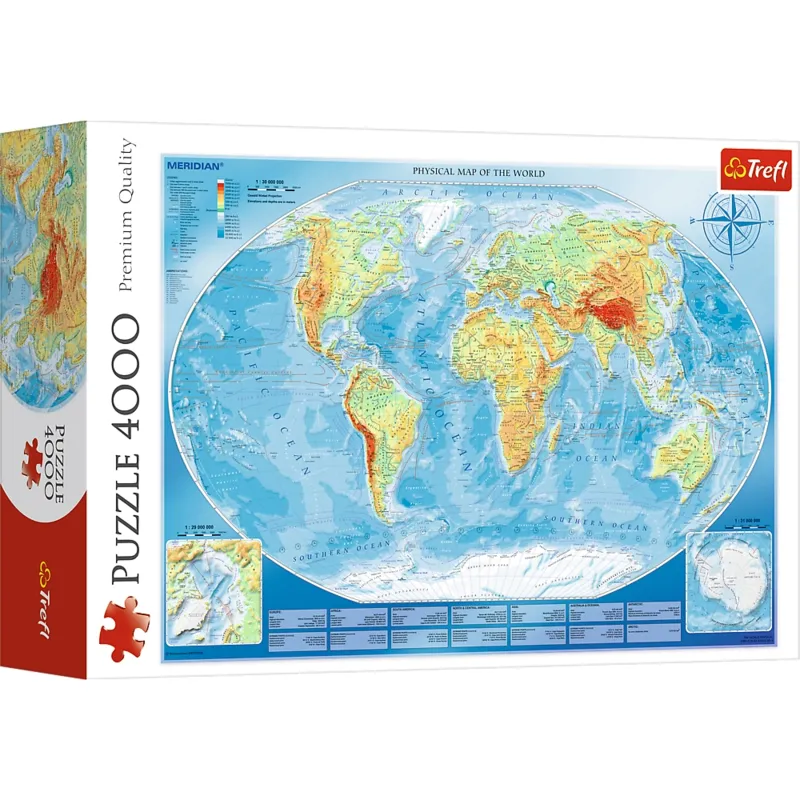 Large Physical Map of the World
