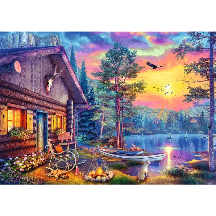 Tea Time - Evening Sunset Cabin