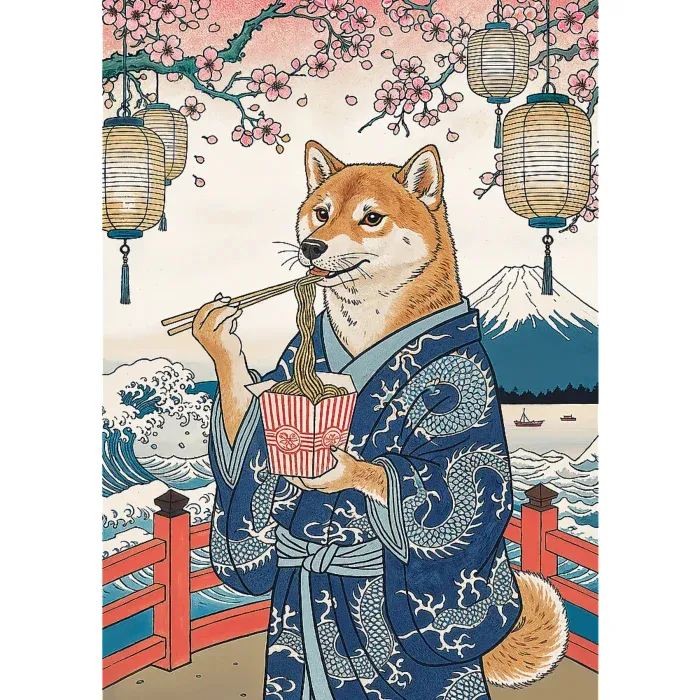 Pets as Art - Shiba's Noodle Meditation