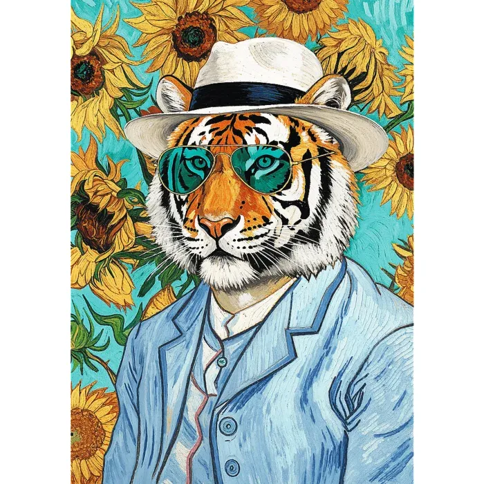 Pets as Art - Mr. Tiger and the Sunflowers