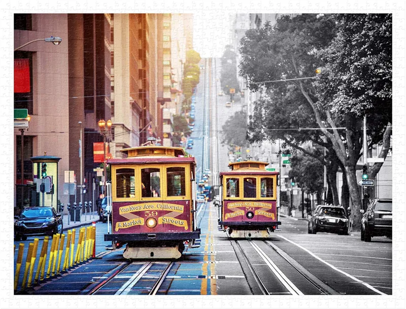 Plastic Puzzle - Cable Cars on California Street, San Francisco