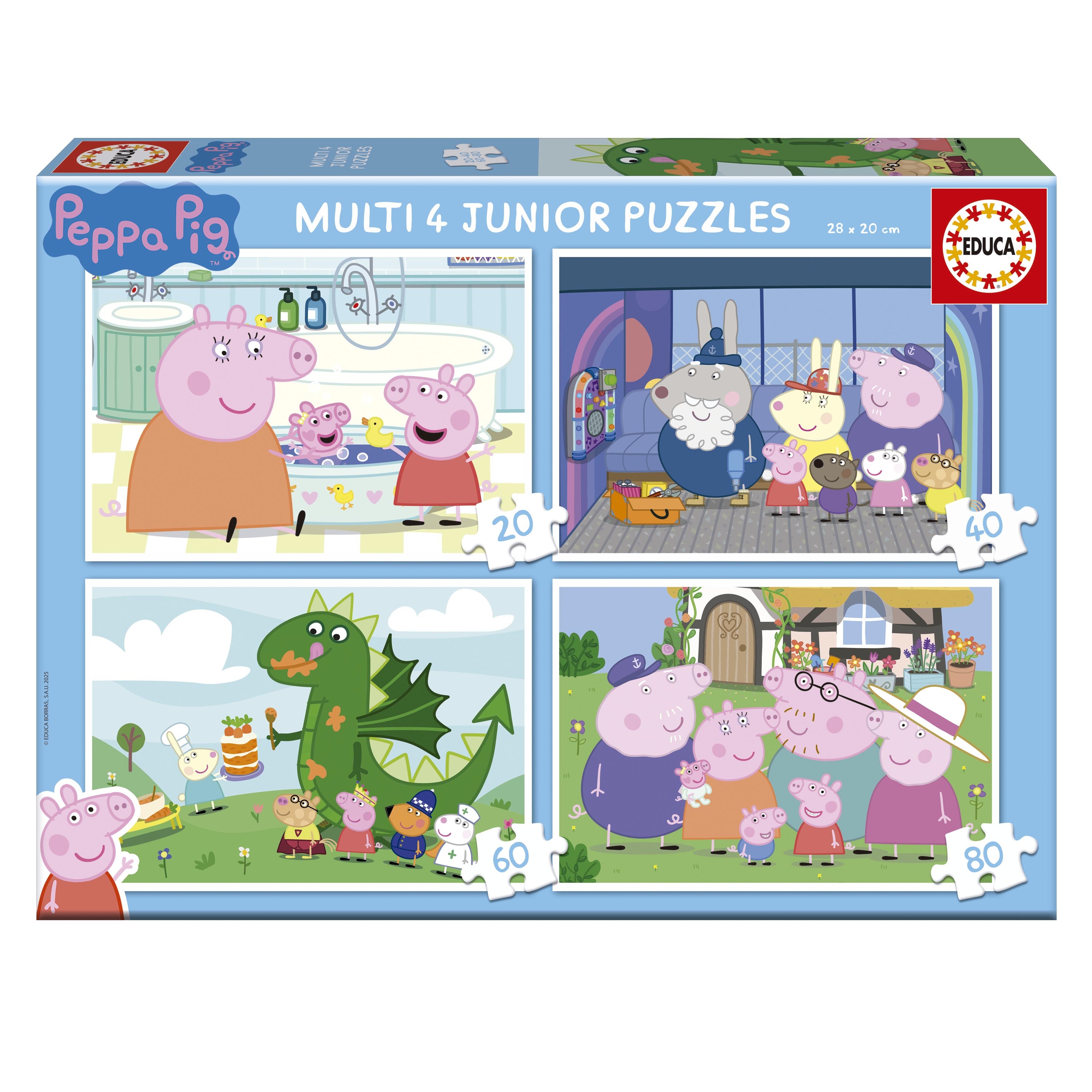 4 Puzzles - Peppa Pig - Educa - 20 pieces | jigsawpuzzle.co.uk