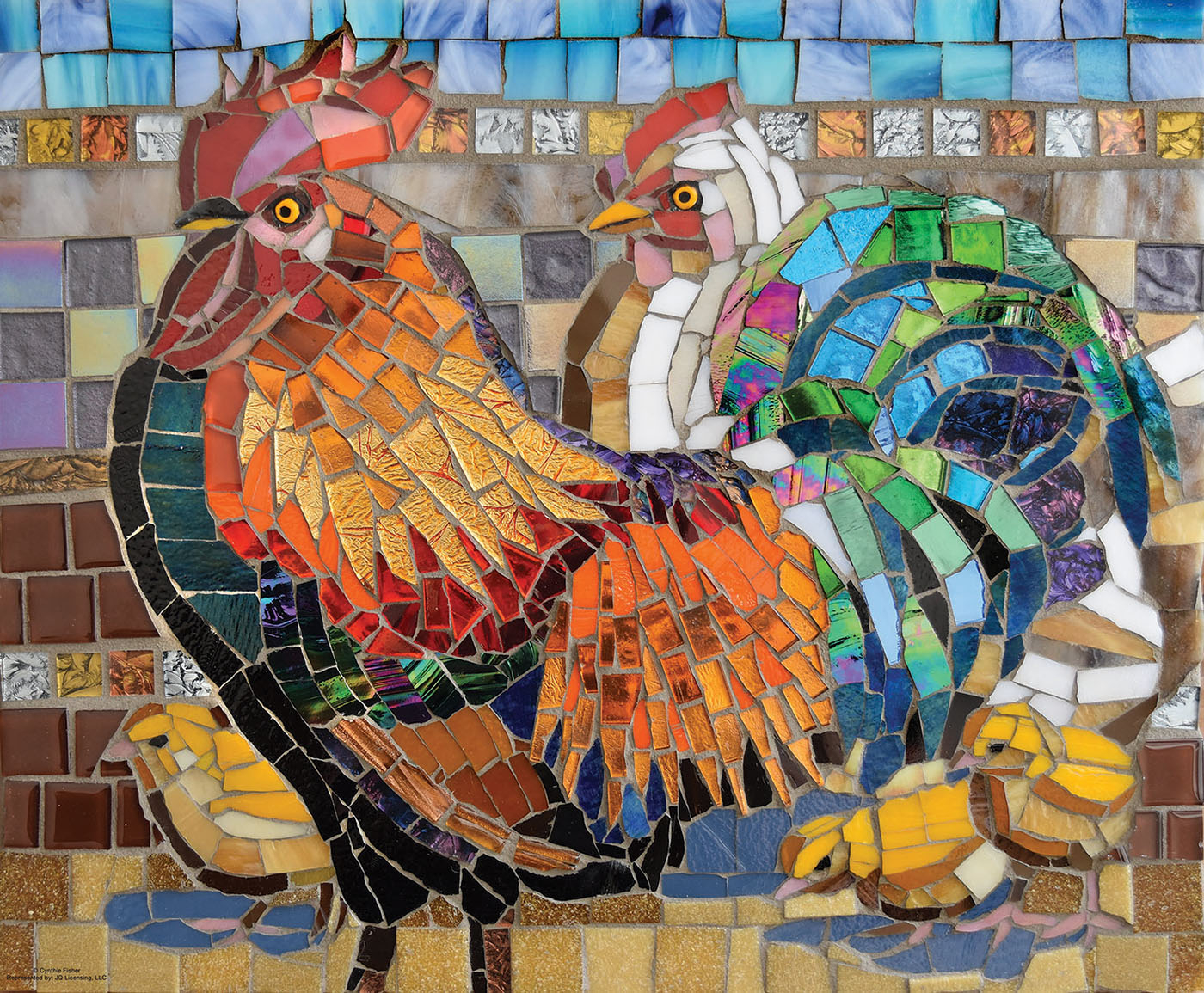 Stained Glass Chickens