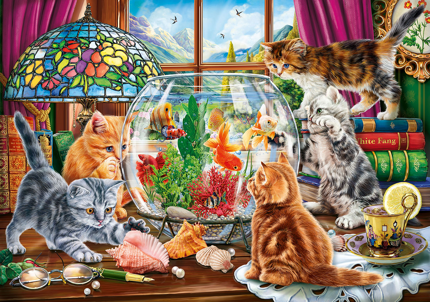 XXL Pieces - Kittens and the Aquarium
