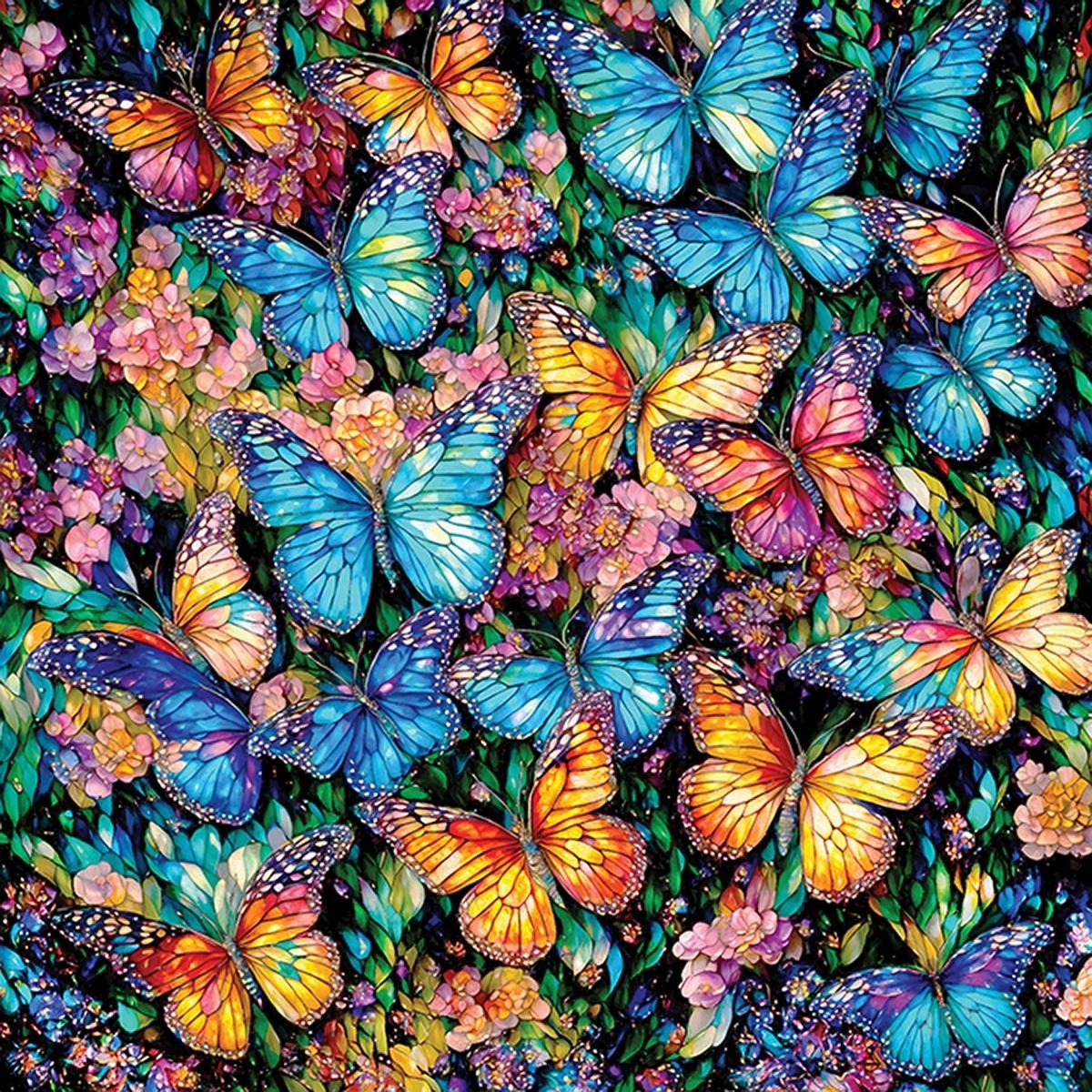 XXL Pieces - Stained Glass Butterflies