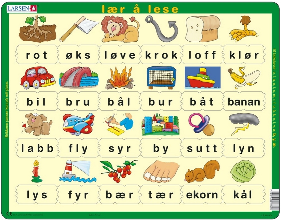 Learn to read (lower cases) - Norwegian