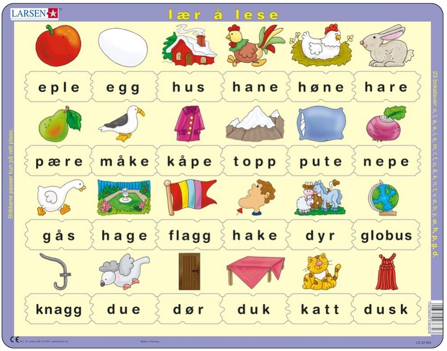 Learn to read (lower cases) - Norwegian