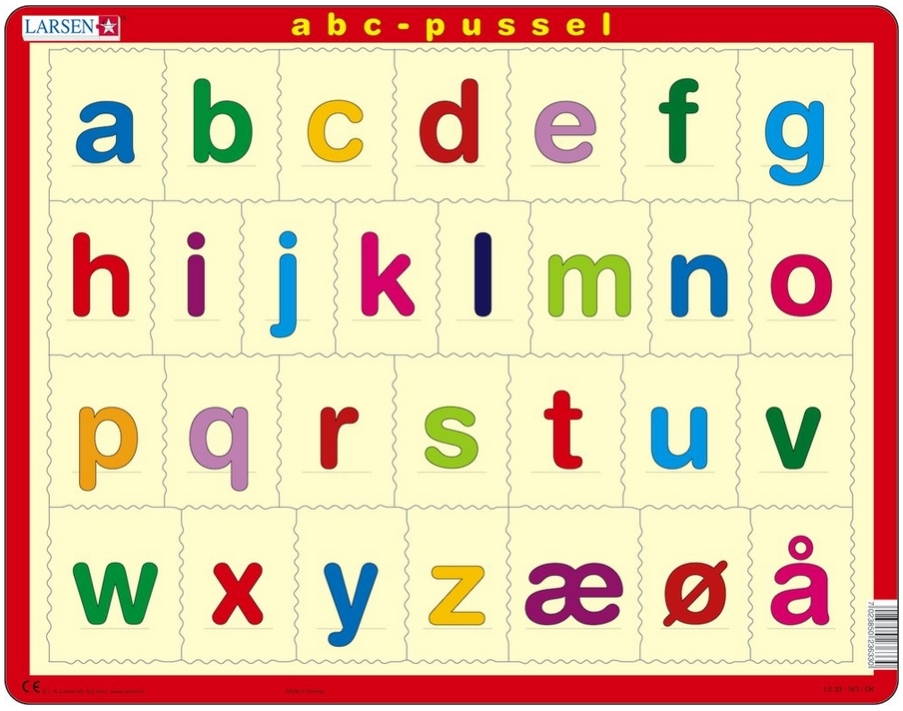 The Alphabet, lower cases (Norwegian)