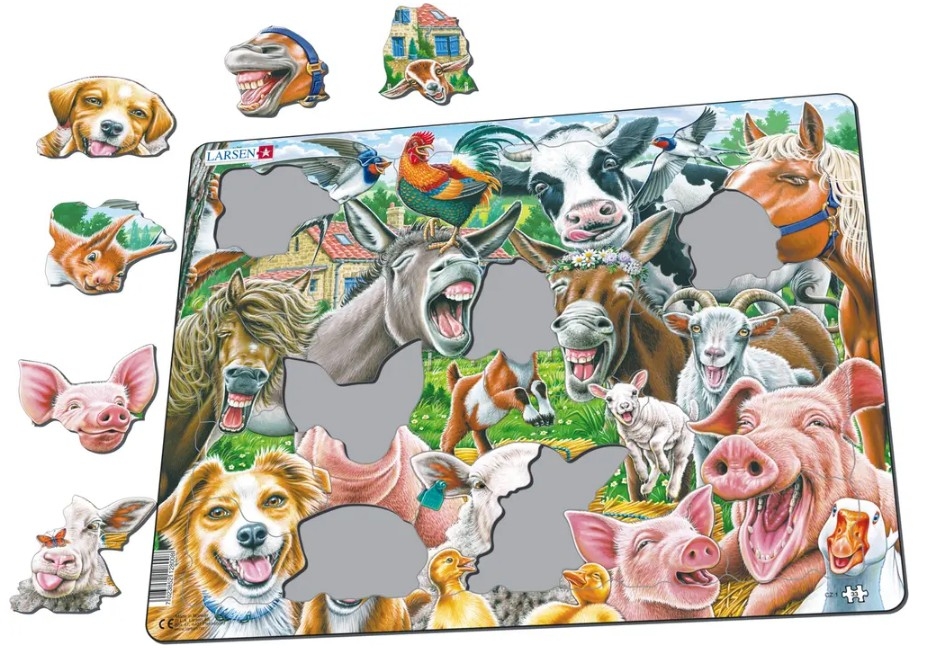 Puzzle avec contour - Chevaux dans les prés - 33 pièces