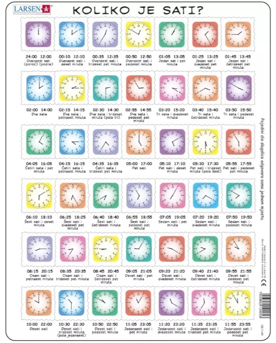 Frame Puzzle - Clock-Puzzle (in Croatian)