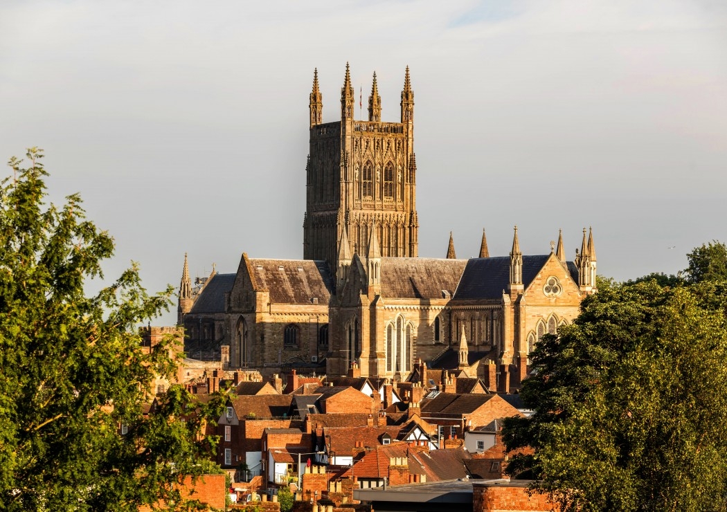 Worcester Cathedral viewed from Fort Royal Park
