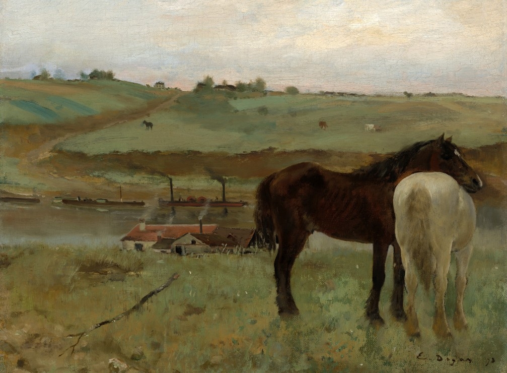 Grafika - Jigsaw puzzle Edgar Degas: Horses in a Meadow, 1871 - 2000 ...