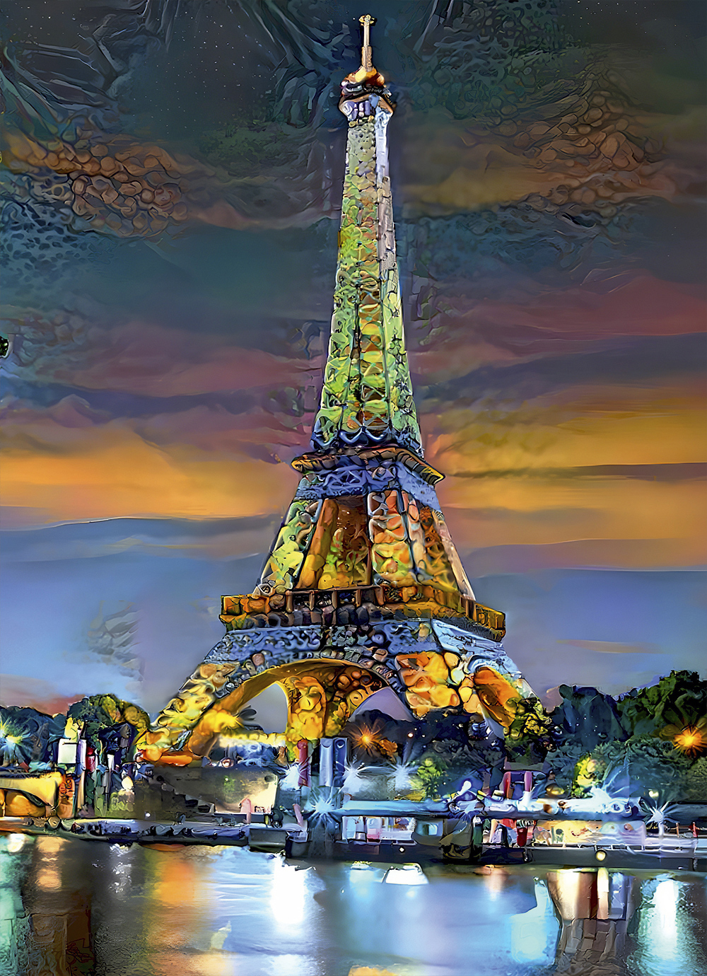 Eiffel Tower at Sunset, Paris, France