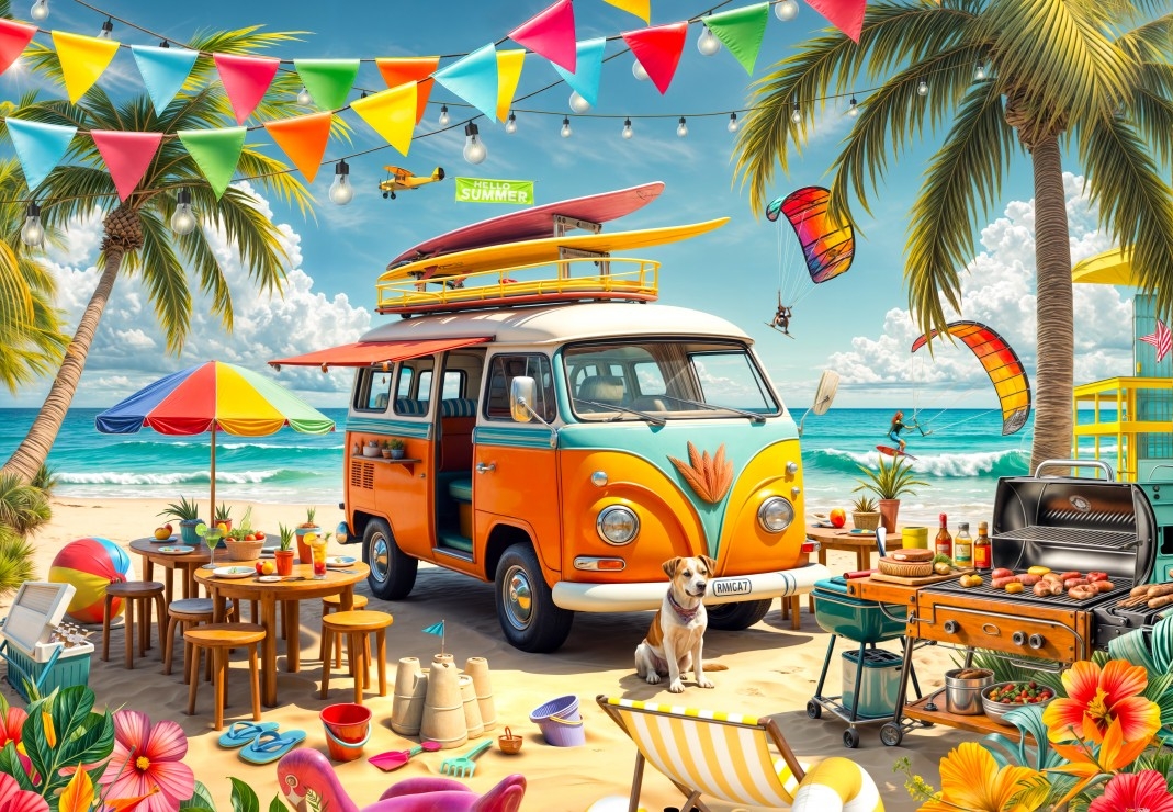 Camping Van at the Beach