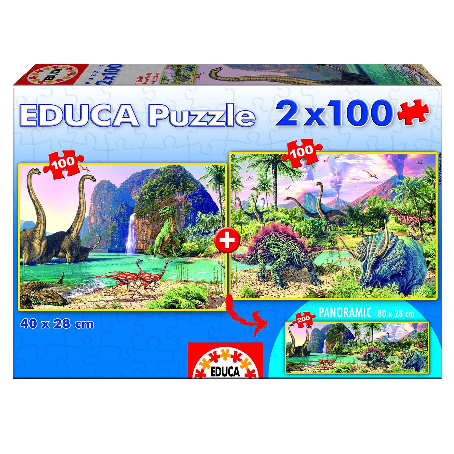 2 Jigswaw Puzzle - Dino World Panoramic