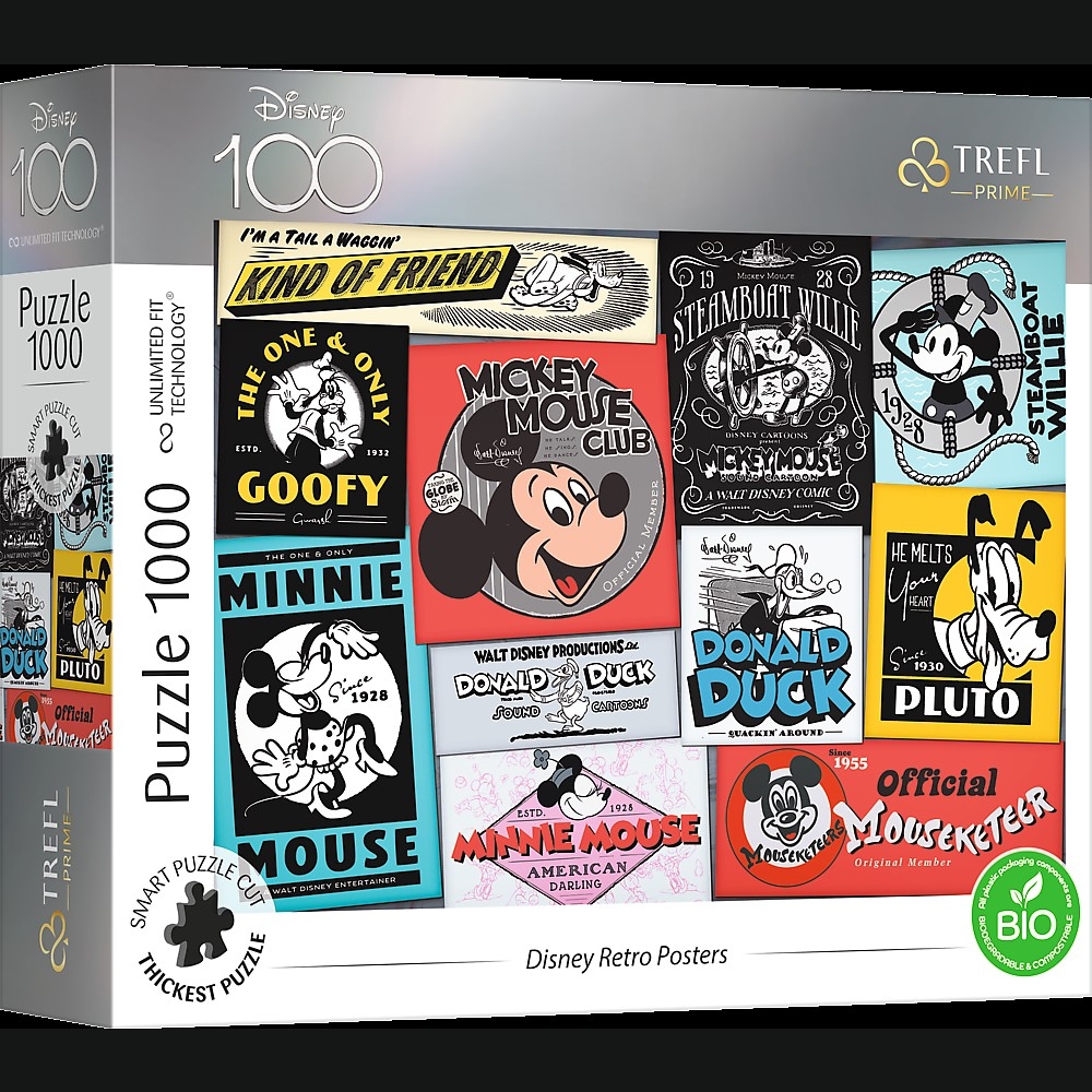 Disney Retro Posters - Trefl Prime - 1000 pieces | jigsawpuzzle.…