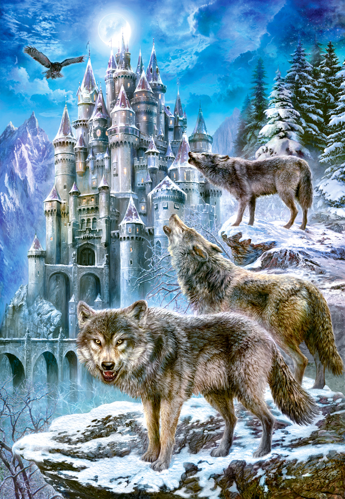 Jigsaw Puzzle - 1500 Pieces : Wolves in Front of the Castle