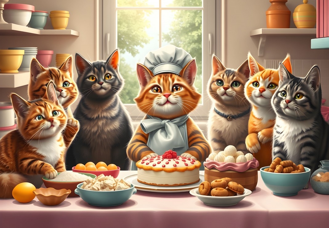 Pastry Cats in Action