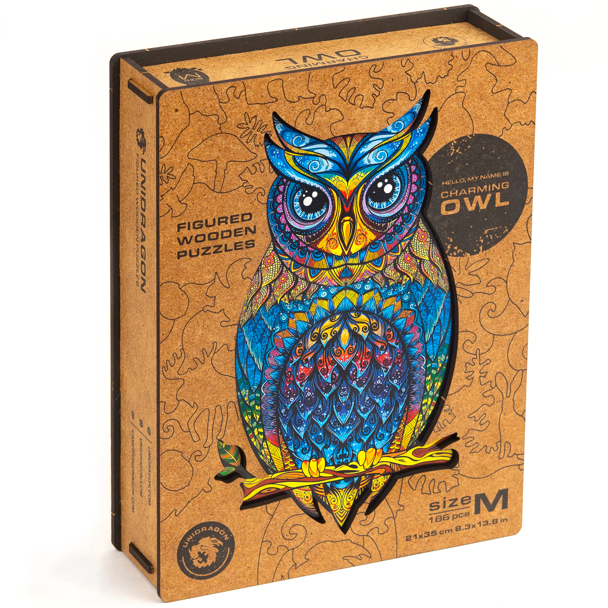 Charming Owl - Size M - Unidragon - 186 pieces | jigsawpuzzle.co…