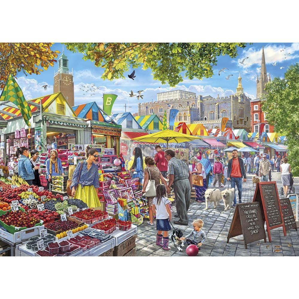 Market Day Norwich - Gibsons - 1000 pieces | jigsawpuzzle.co.uk