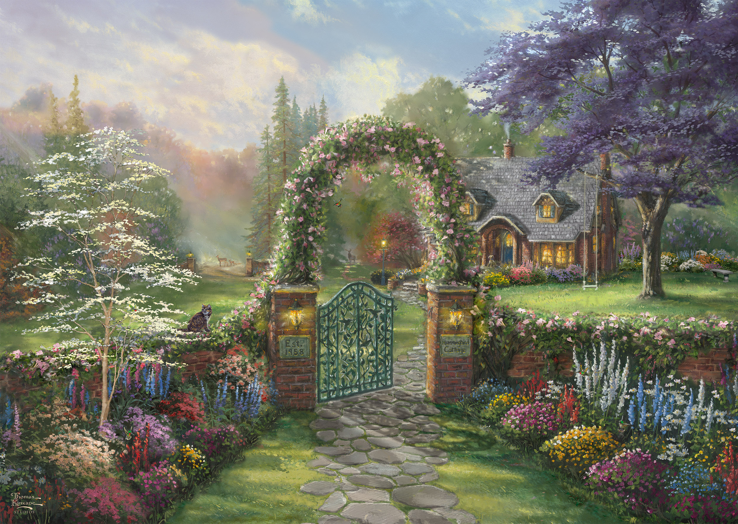 Thomas Kinkade - Hummingbird Cottage