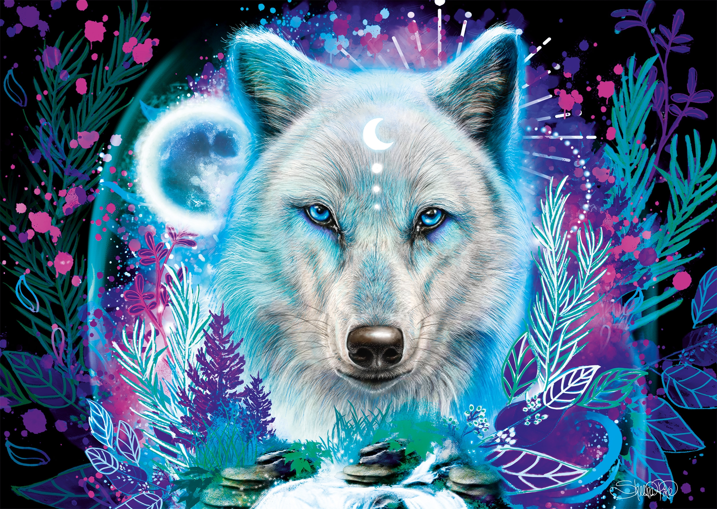 Neon Arctic Wolf