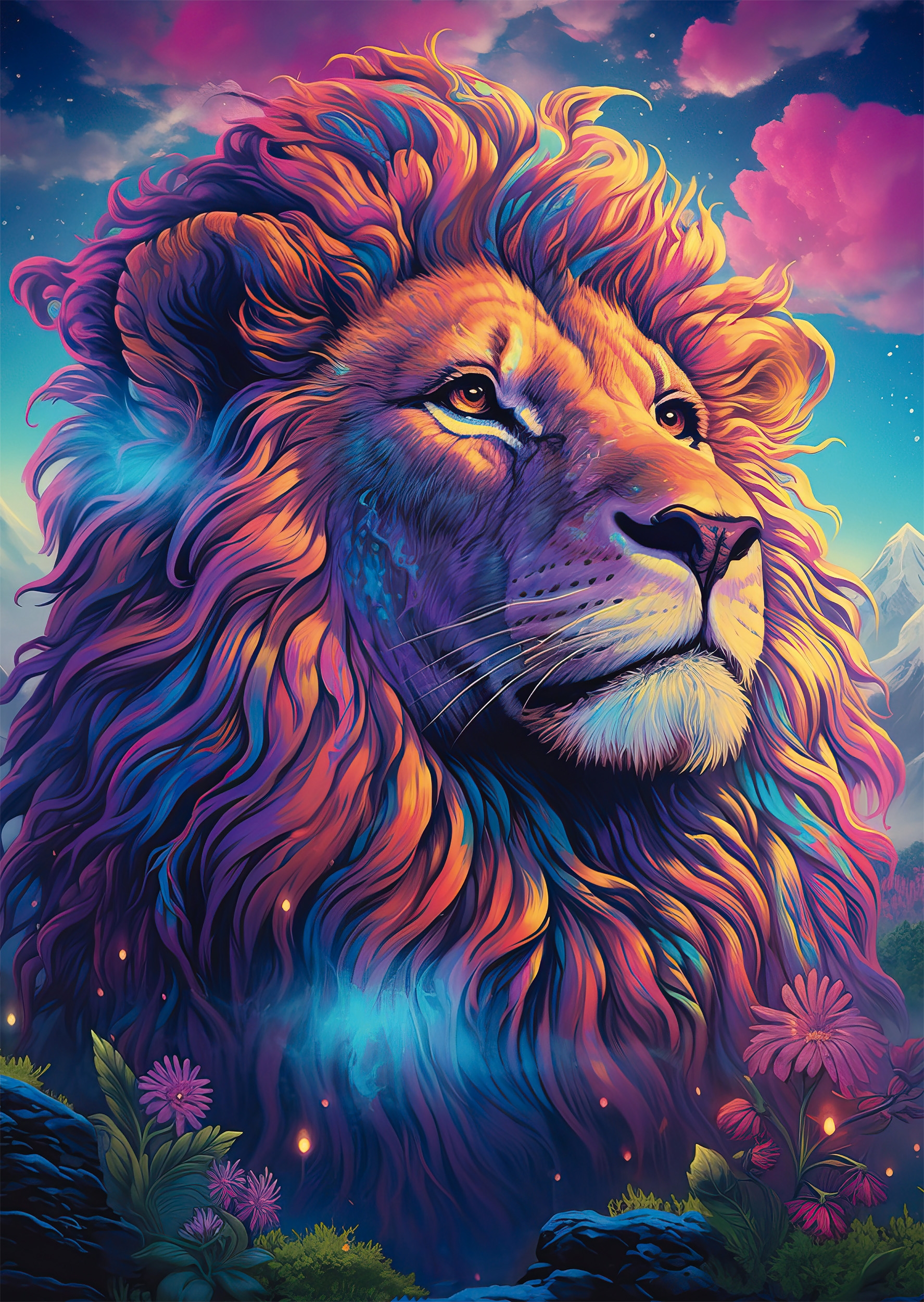 Lion in the Wind of Colour