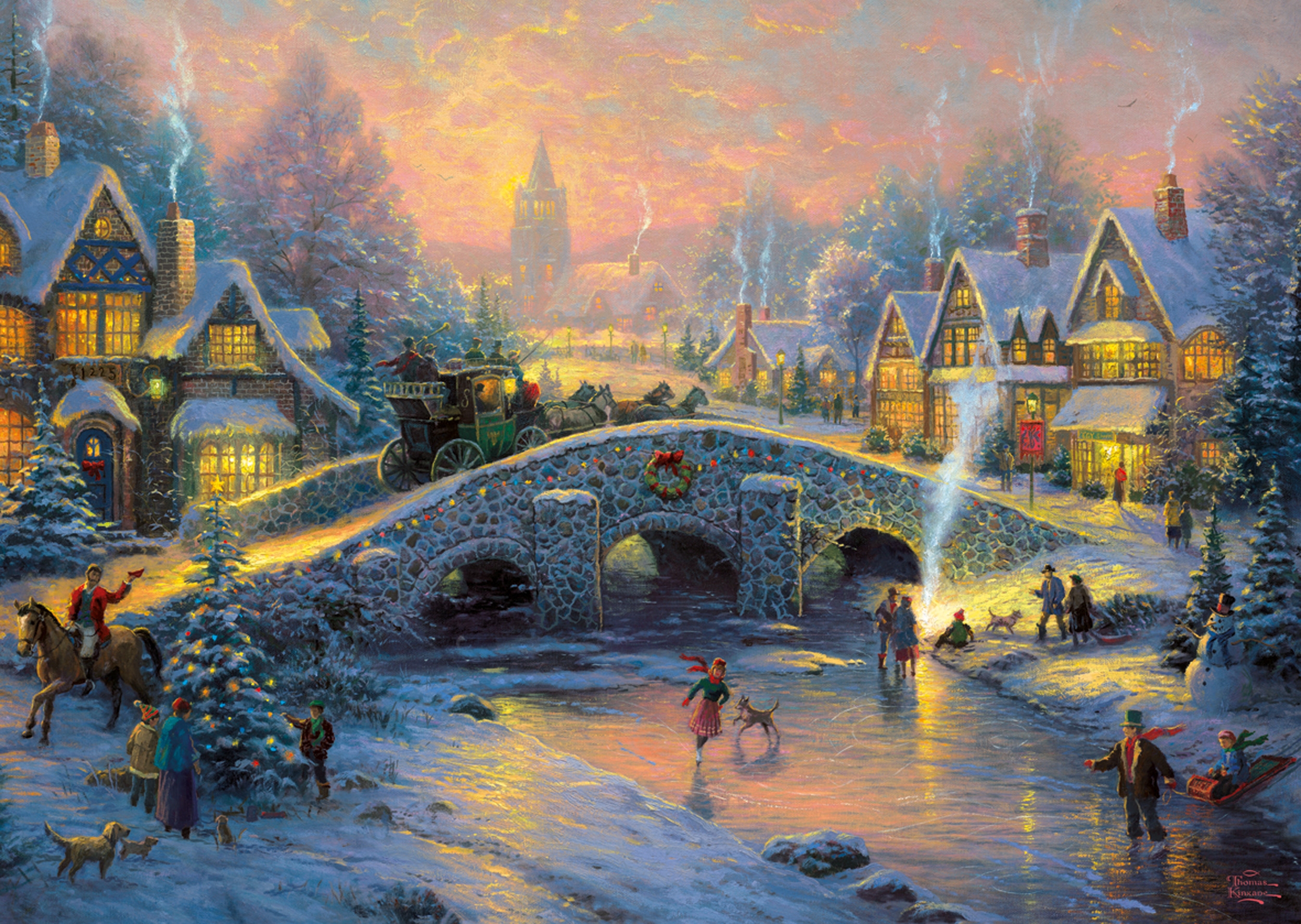 Jigsaw Puzzle - 1000 Pieces - Thomas Kinkade : Spirit of Christmas