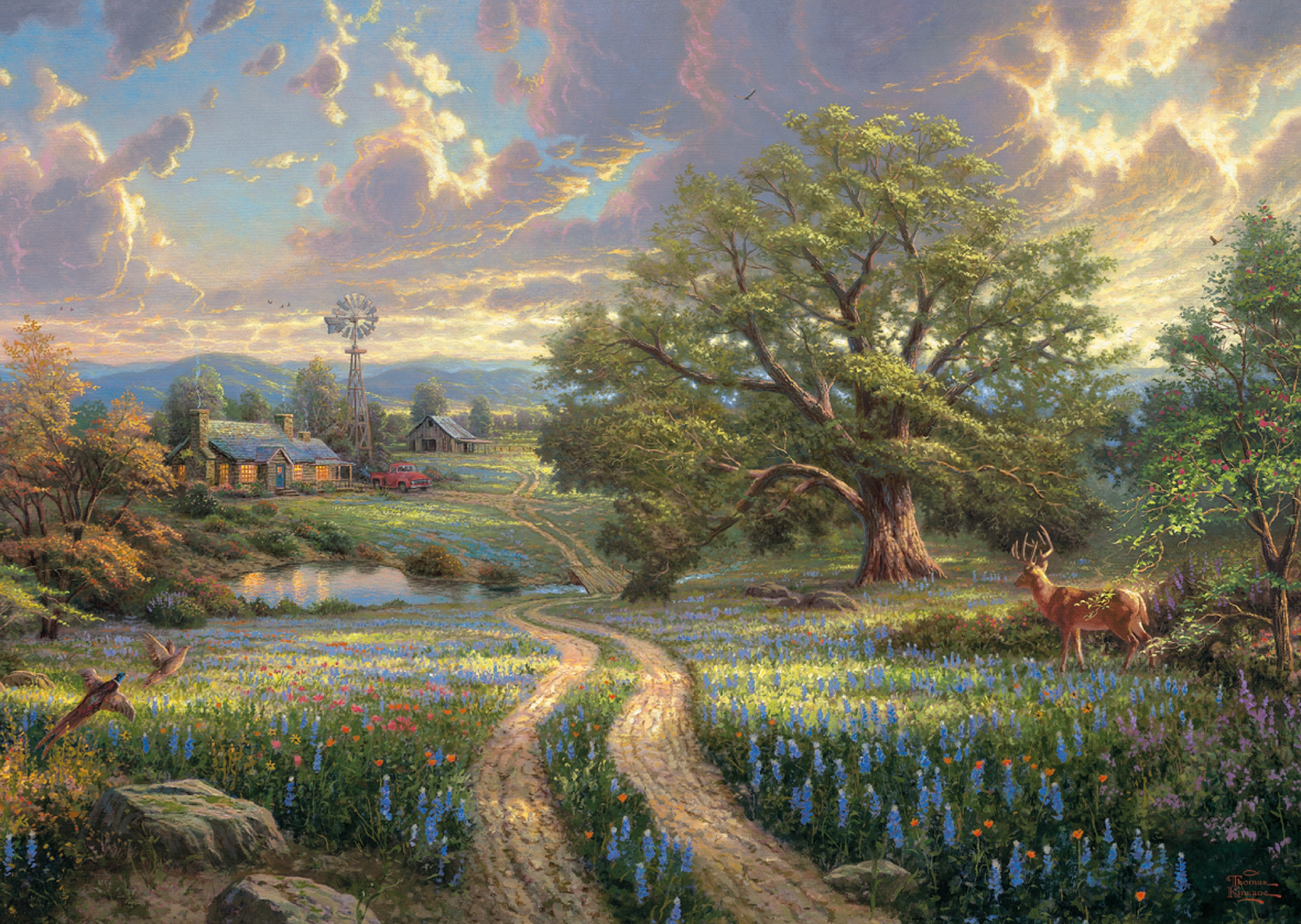 Jigsaw Puzzle - 1000 Pieces - Thomas Kinkade : Country Idyll