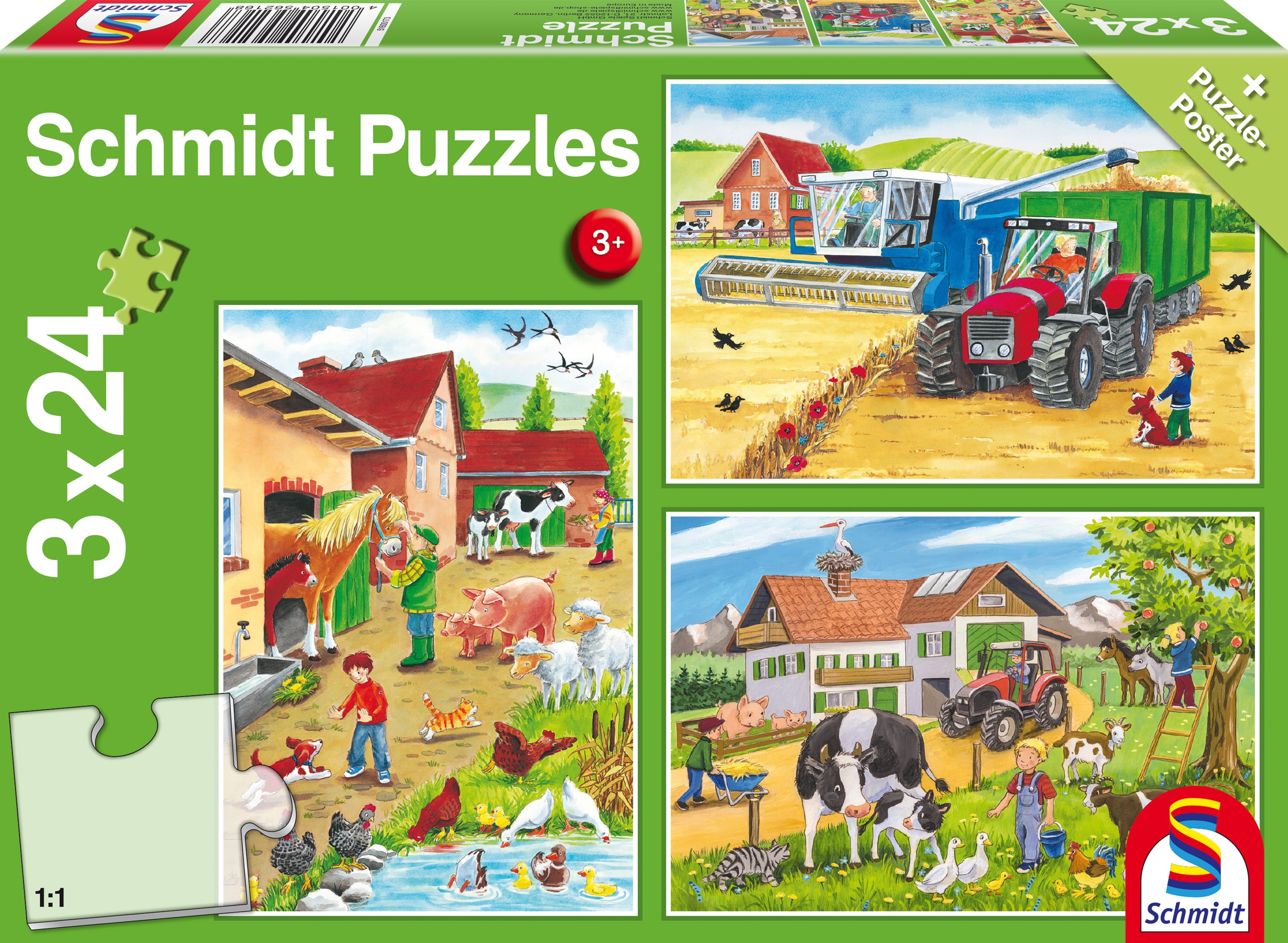 3 Jigsaw Puzzles - On the Farm