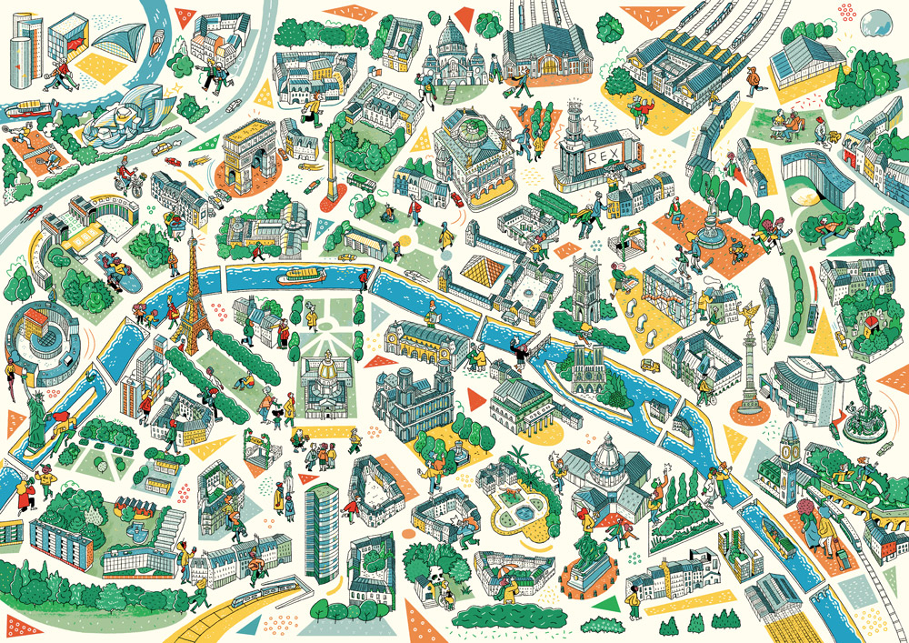 Handgeschnittenes Holzpuzzle - Paris