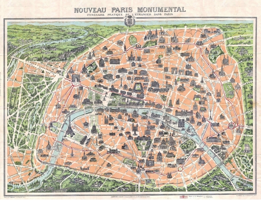 Handgeschnittenes Holzpuzzle - Stadtplan Von Paris