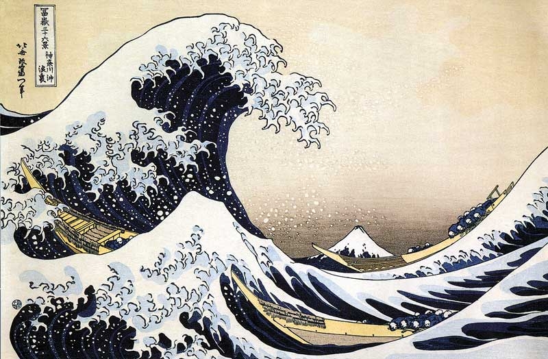 Handgeschnittenes Holzpuzzle - Hokusai: Die Welle