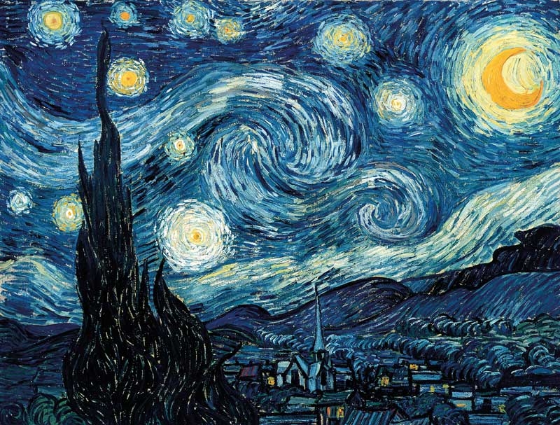 Handgeschnittenes Holzpuzzle - Van Gogh: Sternennacht