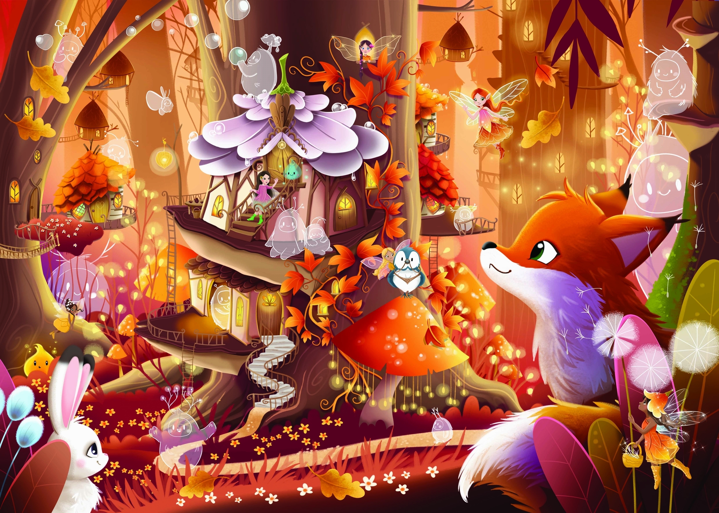 Hand-cut wooden puzzle - Fairy House