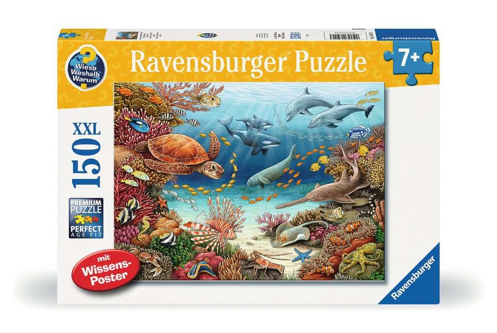 Puzzle 150 pièces XXL : La carte du monde des animaux - Ravensburger